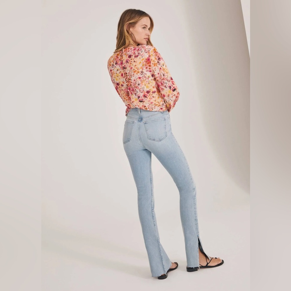 Favorite Daughter The Faye Shirt Button Back Floral Blouse Pink Anthropologie - Picture 2 of 14